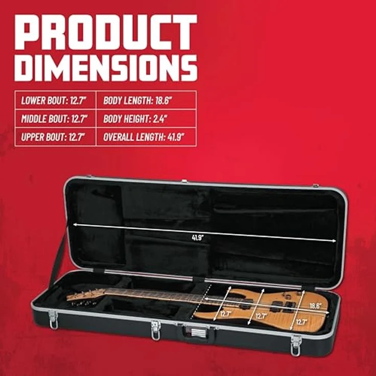 Gator GC-ELEC-XL Guitar ABS Case, Gitarrenkoffer für ST/T-Style Typen, mit EPS-Schaumpolster, abschließbaren Schlössern, Farbe: Schwarz – Bild 6