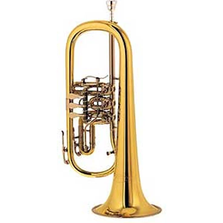 Cerveny CFH 502RF Flugelhorn, B-Flügelhorn mit 3 Zylinderventilen, Messing Korpus, Klarlack lackiert, inkl. 2 Mundrohre und Koffer