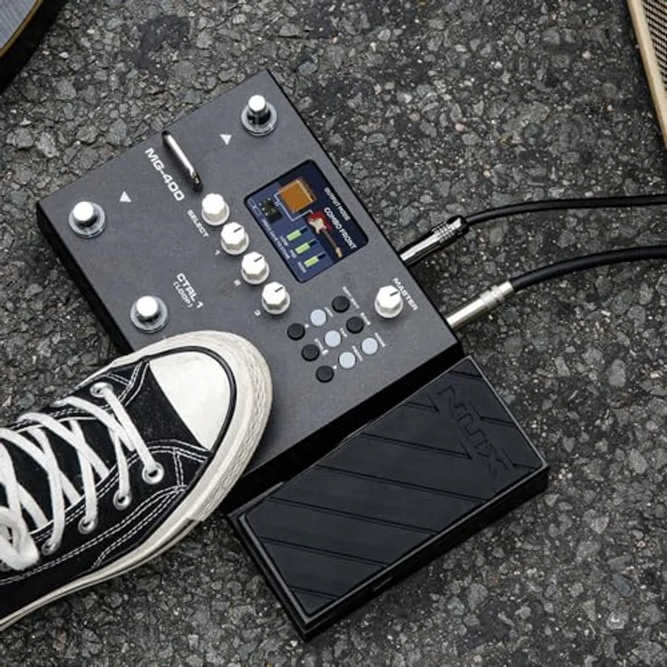 Nux MG-400, Gitarren-Multieffektpedal mit Dual 32-Bit-DSP, 25 Gitarrenamps, USB-Audiointerface und integriertem Expression Pedal – Bild 3