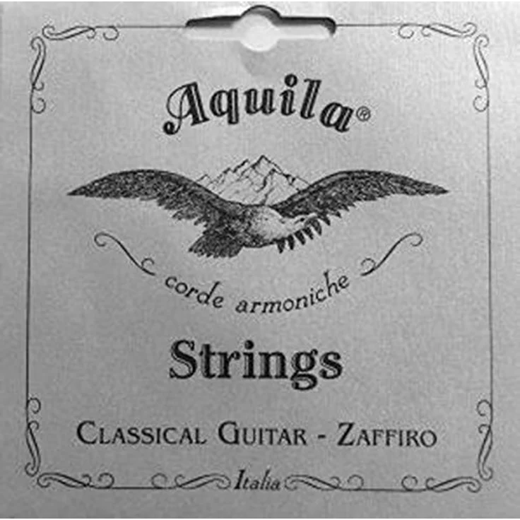 Aquila 129C Zaffiro Series, Gitarrensaiten für Klassische Gitarre, 6-Saiter Satz mit Bionylon und Nylgut Multifilament-Kern, Normal Tension Set für E-Stimmung, transparent – Bild 2