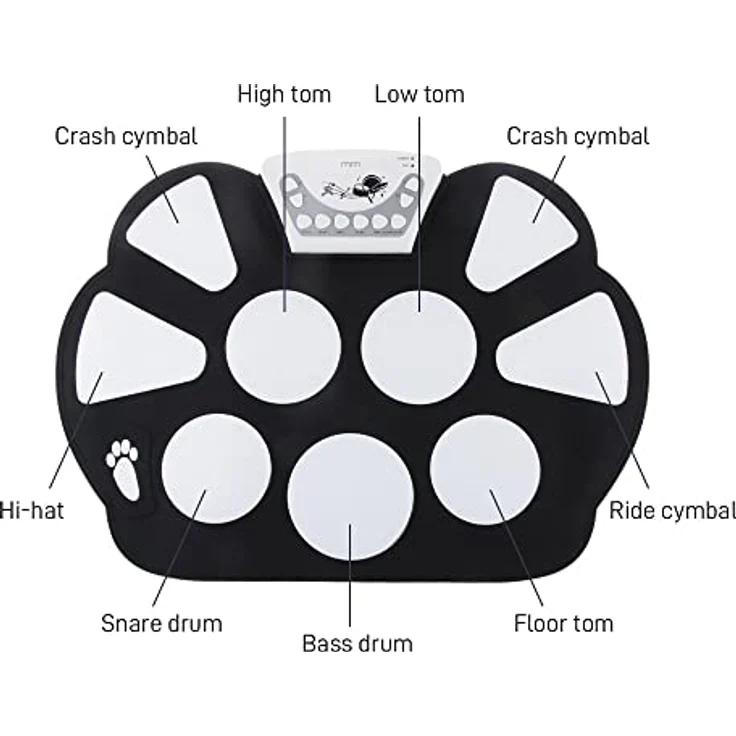 mikamax Roll Up Drum Kit, E-Drum Set mit tragbarem Design und vielseitigen Klangeinstellungen – Bild 2