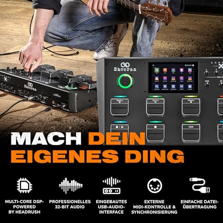 SHEERAN LOOPER LOOPER X Multi-Track Looper Workstation mit 8 Pedalen, 7" Touch Screen, 32-Bit Audio, 5 Looper-Modi und Multi-FX Engine – Bild 5