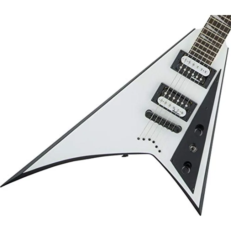 Jackson JS32T Rhoads E-Gitarre, weiß mit schwarzen Bevels, ausgewogene Verarbeitung und Materialien