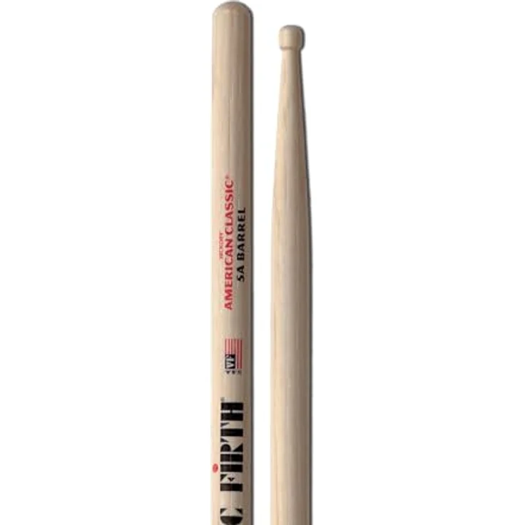 Vic Firth 5A American Classic Drumsticks, Hickory Holz mit faßförmigem Holz Kopf, Länge: 40,6 cm – Bild 4