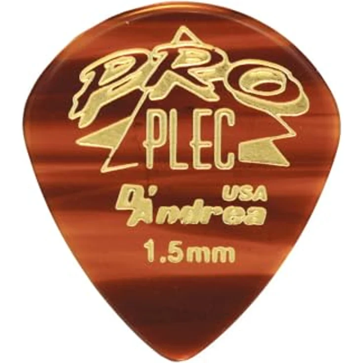 dAndrea Pro Plec-651 Shape, Jazz Plektrum Set aus 12 Stück, Thermoplastik, 1,5 mm Stärke, Shell Finish, hergestellt in den USA – Bild 2