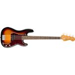 Squier CV 60s P-Bass, E-Bass mit Pappel-Korpus, Ahorn-Hals, 3-Color Sunburst, Fender Designed Alnico Tonabnehmer, Vintage Style Steg