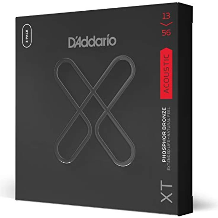 D'Addario XTAPB1356, Phosphorbronze Gitarrensaiten für Westerngitarre, Coated, Medium, 13-56, 3 Sätze, hohe Stimmstabilität und Reißfestigkeit – Bild 1