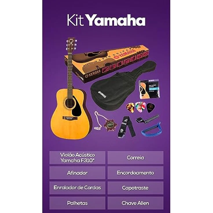 Yamaha F310P NA Akustikgitarre, Westerngitarre mit Fichten Decke, Meranti Boden, natur, inkl. Gigbag und Zubehör – Bild 3