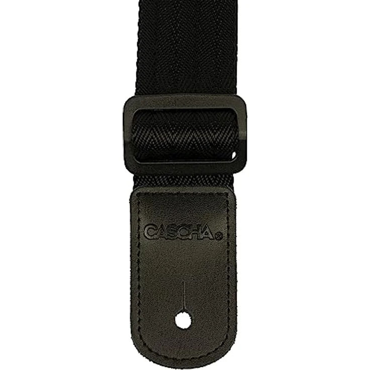 CASCHA Ukulele-Gurt verstellbar, Länge 76 cm bis 139 cm, robuster Nylon-Gurt in Schwarz für Kinder & Erwachsene, angenehm zu tragen – Bild 3