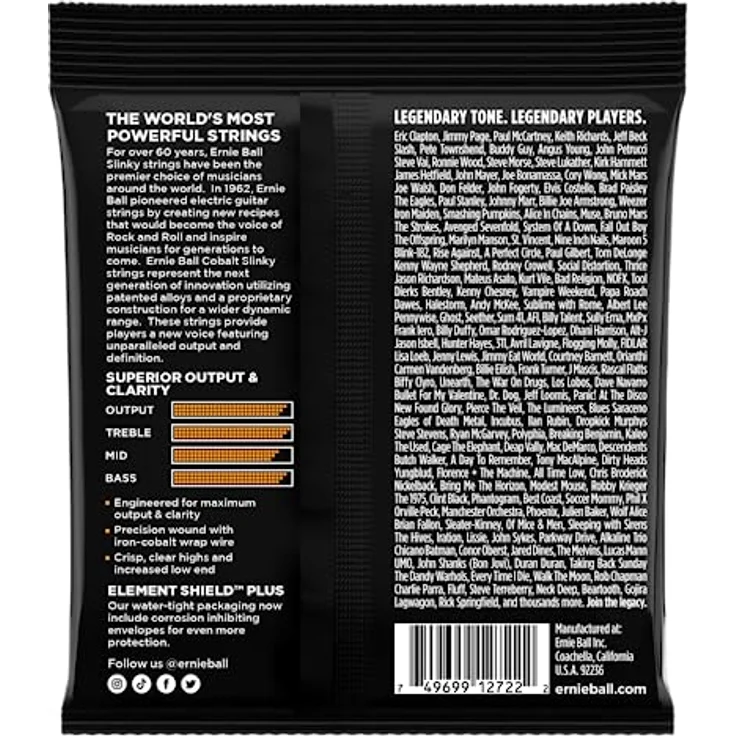 Ernie Ball Hybrid Slinky Cobalt E-Gitarrensaiten, Stärke 9–46, verstärkte magnetische Verbindung für bessere Leistung – Bild 2