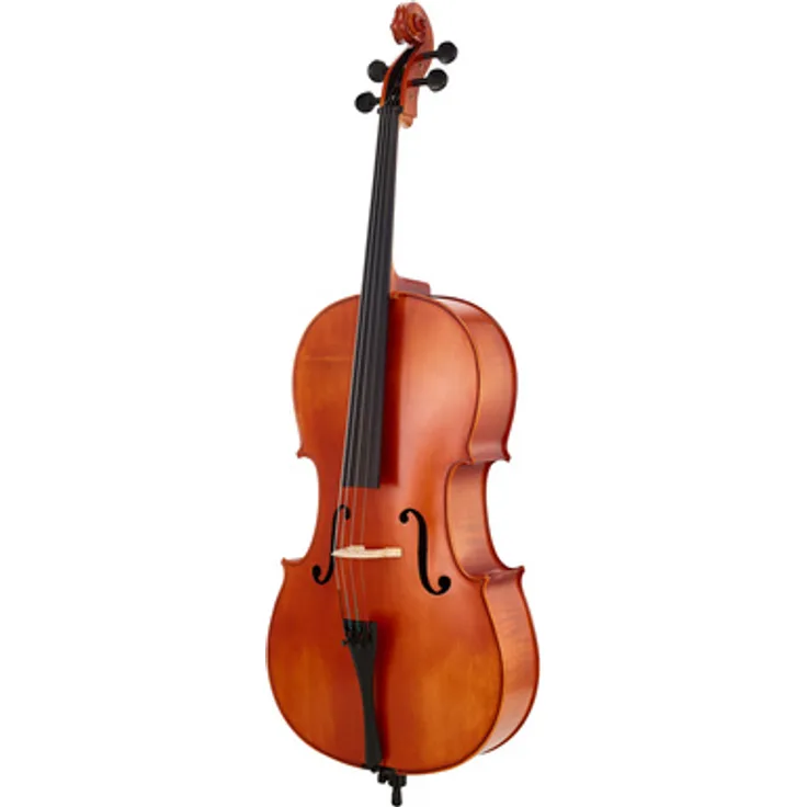 Hidersine Vivente Cello Set 4/4, massive Fichtendecke, Ahornboden, Ebenholzausstattung, inkl. Bogen und Tasche