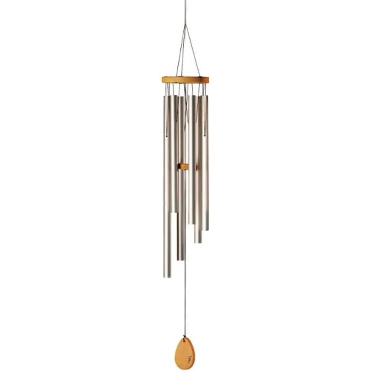 Schlagwerk CH340M Shiva Shakti, Windspiel aus eloxiertem Aluminium mit 5 Röhren und konstantem Klang, Gesamtlänge 80 cm – Bild 2
