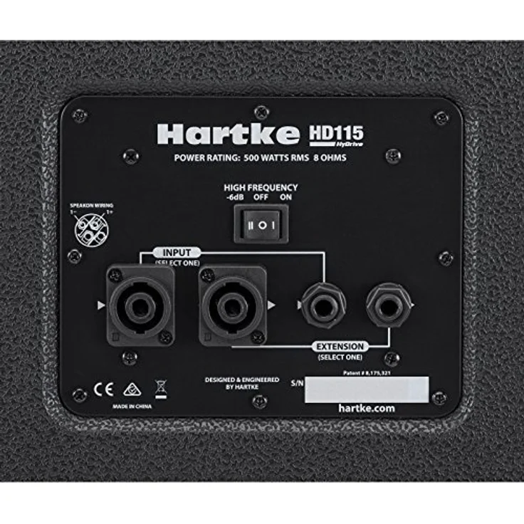 Hartke Hydrive HD115, Bass Cabinet mit 500W RMS, 15" HyDrive Hybridkonus, 8Ω, Entlüftet, mit Rollen – Bild 4