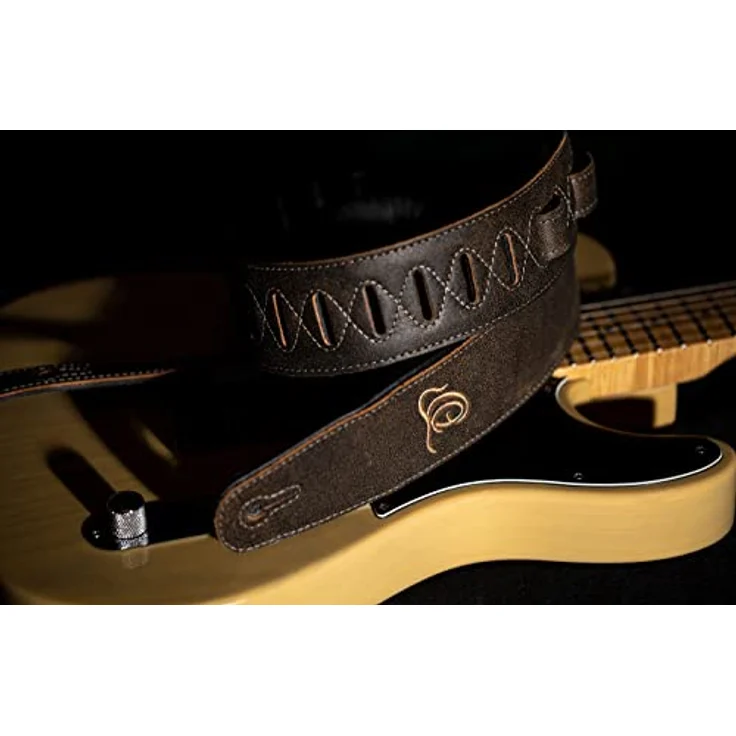Ortega OSAR-3 Leather Strap BR, handgefertigter Leder-Gitarrengurt in Braun mit Schaumstoffpolsterung, Breite 70 mm, Länge bis 1450 mm – Bild 6