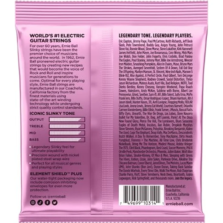 Ernie Ball Mega Slinky Nickel Wound E-Gitarrensaiten, Stärke 10.5-48, ausgewogener Ton, Element Shield-Verpackung – Bild 2