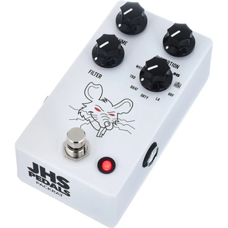 JHS Pedals Packrat White, Multi-Mode Overdrive/Distortion/Fuzz Effektpedal mit 9 Sound-Modi, weiß