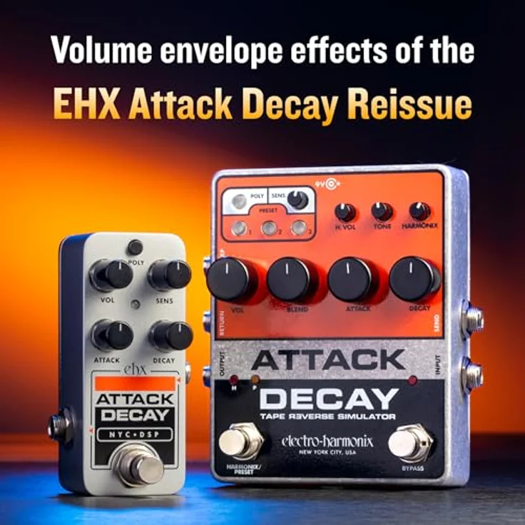 Electro Harmonix Pico Attack Decay Tape Reverse Simulator, Effektpedal für E-Gitarre mit Vol, Sens, Attack und Decay Reglern, kompakt und vielseitig – Bild 7