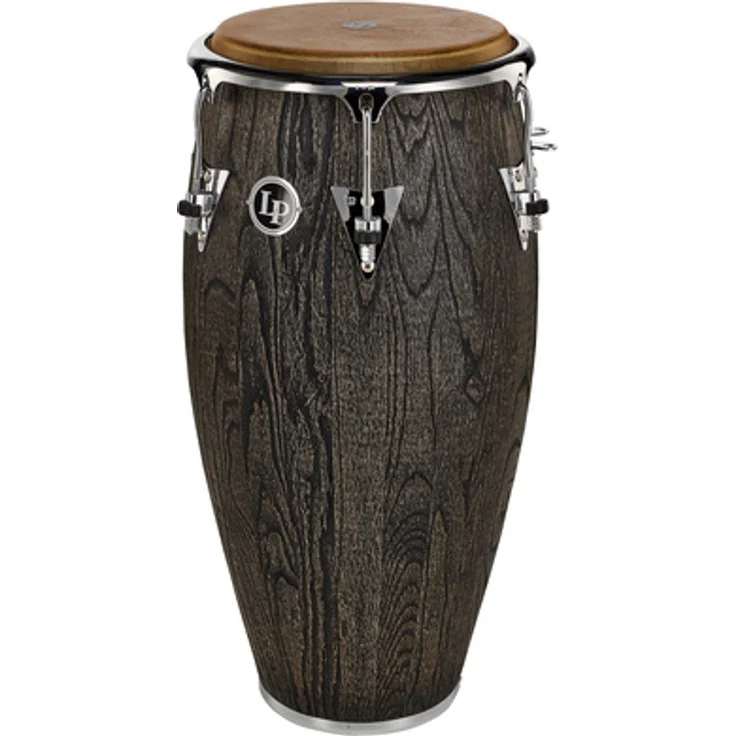 LP 11 3/4" Uptown Conga, Siam Oak Kessel mit Sculpted Ash in Ebony Stain, 30" Höhe, handselektiertes Naturfell, chrom Hardware – Bild 1