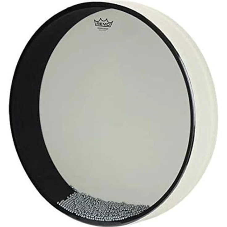 Remo 22" x 2.5" Ocean Drum, weiße Handtrommel mit Stahlkugeln – Bild 3