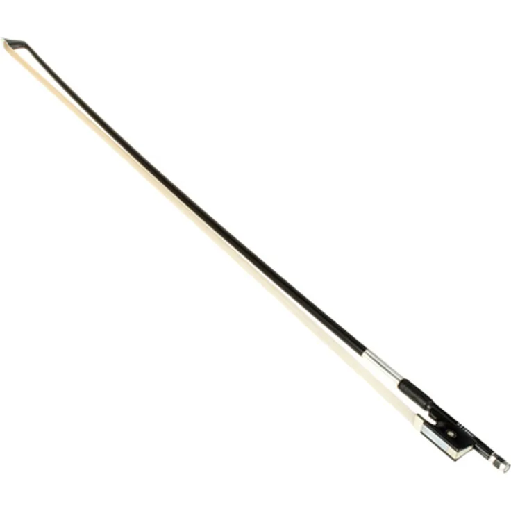 Alfred Stingl by Höfner AS34 V4/4 Carbon Violin Bow, schwarzer Kohlefaserbogen mit Neusilberbewicklung und Ebenholzfrosch