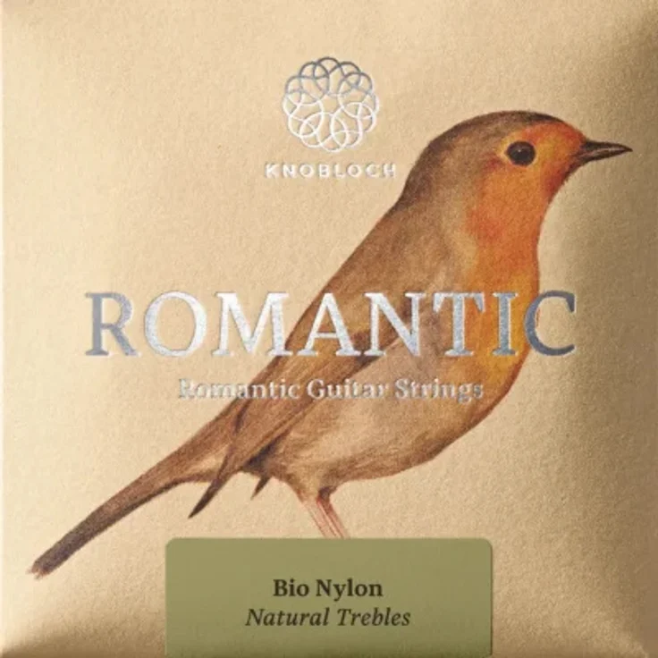 Knobloch Strings RDB 33.5 Romantic Set MT, Saiten für Konzertgitarre mit Doppel Silber Basssaiten und BIO Nylon Diskantsaite, Medium Tension