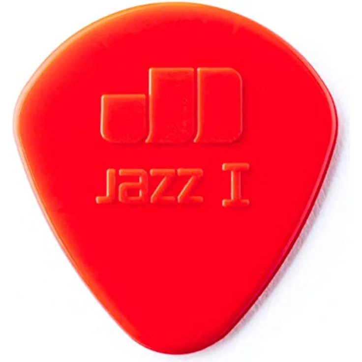 Dunlop Jazz I Red, Plektren Set mit 6 Stück, Stärke 1,10mm, abgerundete Spitze