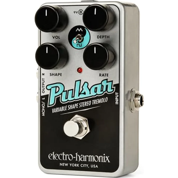 Electro Harmonix Nano Pulsar Tremolo, kompaktes Tremolo/Panner Effektpedal für E-Gitarre, Mono-/Stereo-Ausgang, Triangle/Square Wave-Modus – Bild 4
