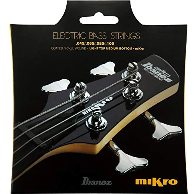 Ibanez IEBS4CMK Mic Bass String Set, Coated Nickel Wound für Mikro Bass mit 28,59" Mensur, Stärken 045-105