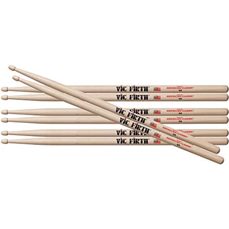 Vic Firth P5A.3-5A.1 American Classic Drumsticks, Hickory, 40,6 cm, Packung mit 4 Stück – Bild 2