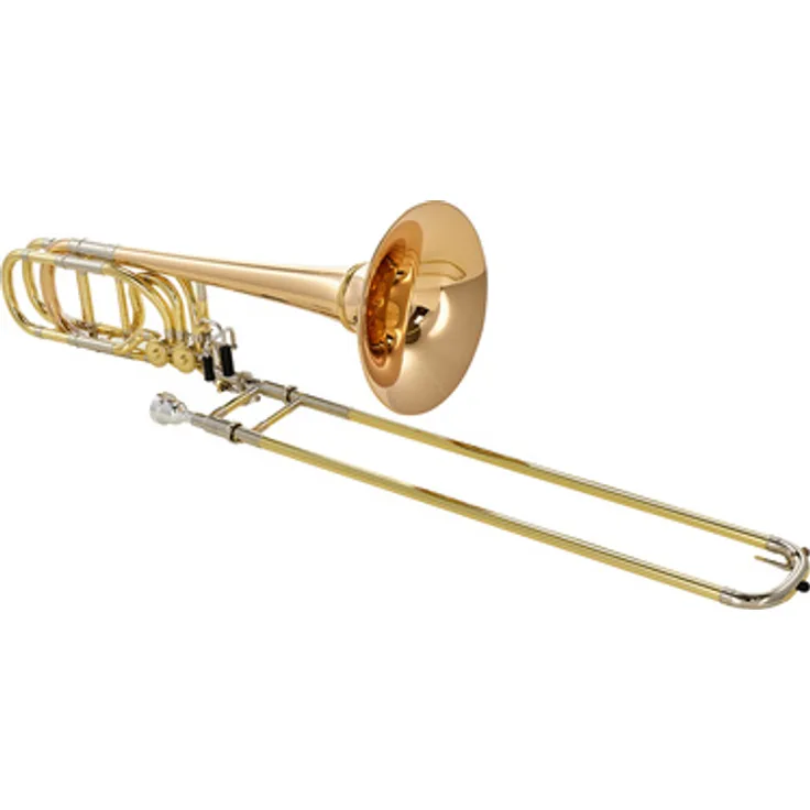 Yamaha YBL-835GD Bassposaune, Bb/F/Gb/D Stimmung, 241 mm Schallstückdurchmesser, Goldmessing und Neusilber Finish, Klarlack