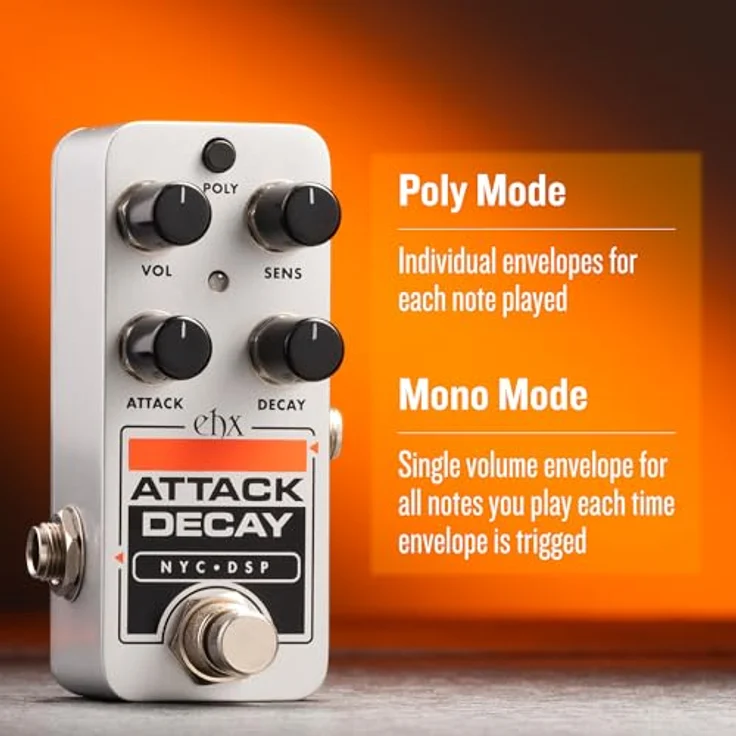 Electro Harmonix Pico Attack Decay Tape Reverse Simulator, Effektpedal für E-Gitarre mit Vol, Sens, Attack und Decay Reglern, kompakt und vielseitig – Bild 8