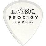 Ernie Ball Mini Prodigy Picks, 6er Pack aus robustem Delrin, 2,0 mm, weiß matt