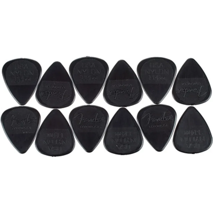 Fender Nylon 1,14mm Plektren, Set mit 12 Stück, klassisches 351 Pick