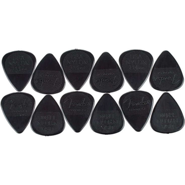 Fender Nylon 1,14mm Plektren, Set mit 12 Stück, klassisches 351 Pick