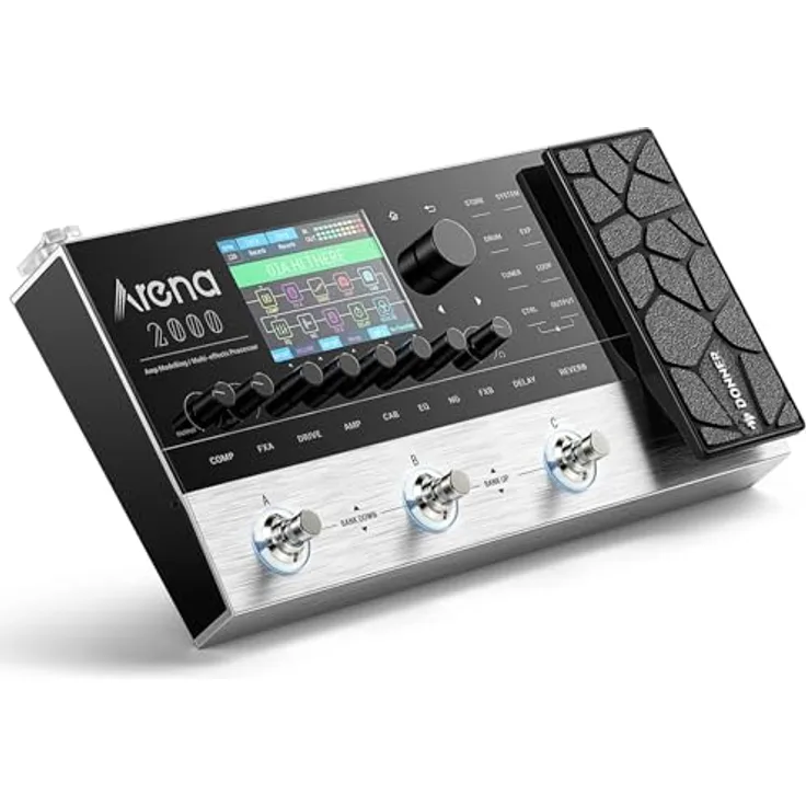 Donner Arena2000 Multieffektpedal, 278 Effekte, 100 IRs, Looper, Drum Machine, Amp Modeling, XLR und MIDI IN Unterstützung