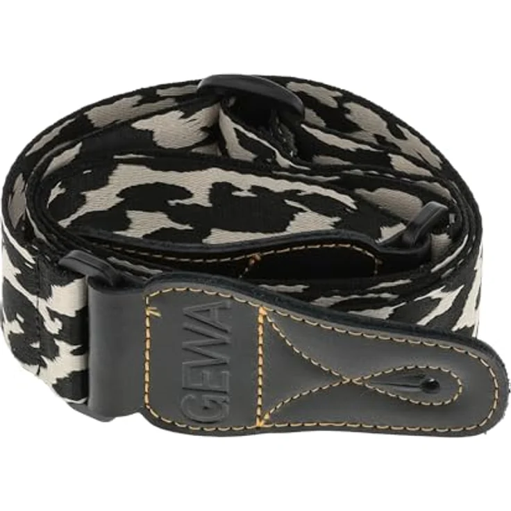 Gewa Guitar Strap Animal Edition Panther, Gitarrengurt aus Nylon, verstellbar von 89 bis 147 cm, breite 50 mm, mit speziellen Lederenden und Verstärkungsnaht – Bild 5