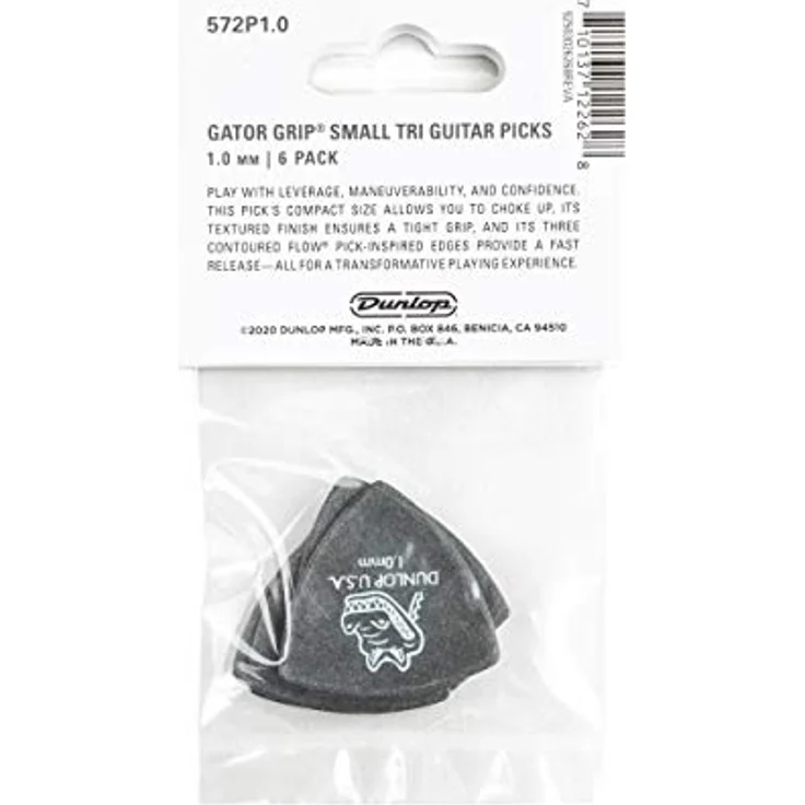Dunlop Gator Grip Pick 1.00 mm, Plektrum im Small Triangle Player's Pack mit rutschfester Oberfläche und gleichmäßigen Kanten, 6 Stück – Bild 4