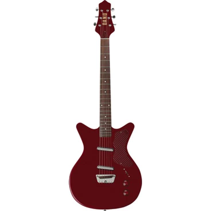 Danelectro Dan O. Cool Maroon, E-Gitarre mit semi-hollow Korpus, 2 Lipstick Dano 50's Single Coils, chromfarbener Hardware, maroon