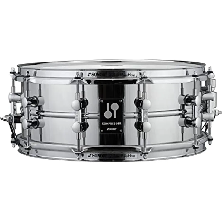 Sonor 14"x5,75" Kompressor Steel Snare Drum, 1mm geschweißter Stahlkessel, verchromte Oberfläche, chrom Hardware, TuneSafe Komponenten, Remo USA Snare Felle