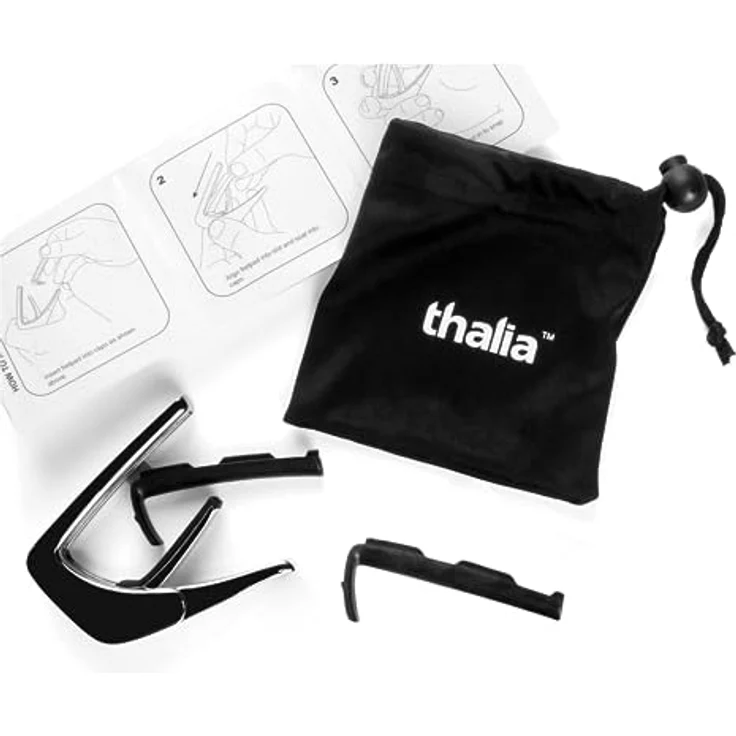Thalia Capo Wood Collect.Koa AAA, Kapodaster aus exotischem Holz mit Black Chrome Finish und einstellbaren Fretpads – Bild 3
