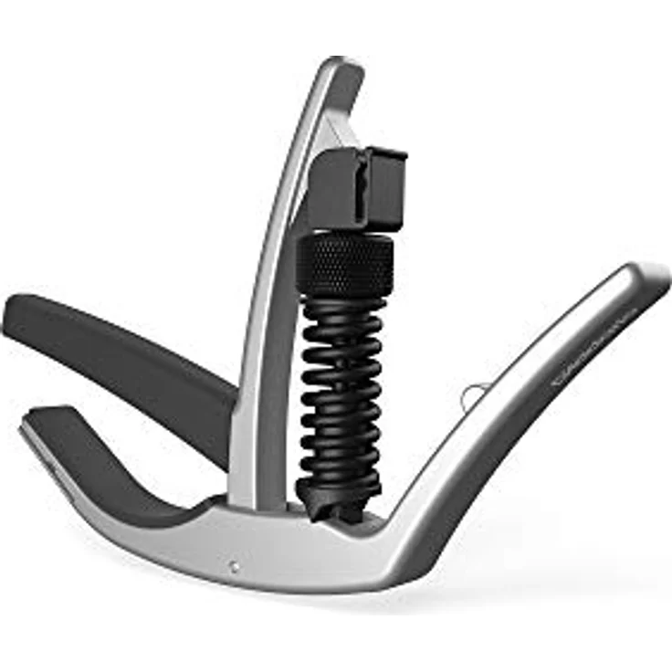 D'Addario ns Künstler Kapodaster, silber Finish, Aluminiumkonstruktion, einhandbedienbar für 6- und 12-saitige Gitarren – Bild 1