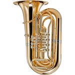 Thomann "Student PRO" Bb-Tuba, 4/4 Größe mit Goldmessing-Korpus und -Mundrohr, inkl. Tragegurt und Leichtkoffer