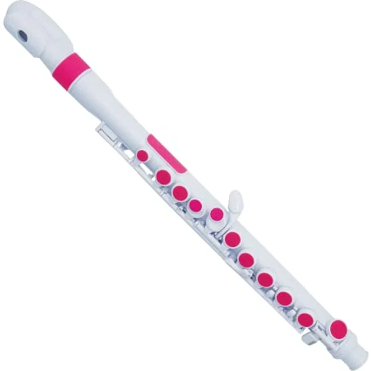 Nuvo jFlute 2.0, Querflöte in C mit Donut Kopfstück, weiß-pink, 100% wasserfest, einstellbare Mechanik, abnehmbare Fingerbuttons – Bild 2