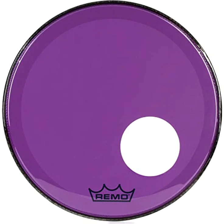 Remo 20" P3 Colortone Reso Purple, Bass Drum Resonanzfell mit 5" Mikrofonloch, lila, 10 mil stark, kräftiger Ton mit kurzem Sustain – Bild 3