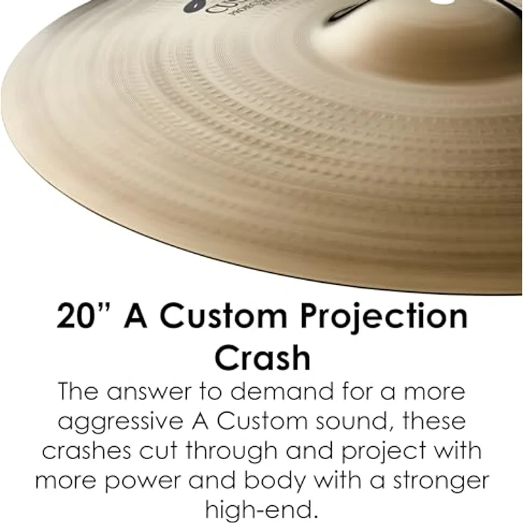 Zildjian 20" A-Custom Projection Crash, Schlagzeugbecken mit brillantem Finish, erhöhtem Sustain und kraftvollem Klang – Bild 3