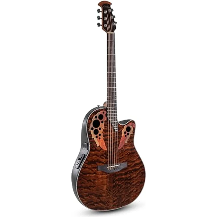 Ovation Celebrity Elite Plus CE44P-TGE-G, Westerngitarre mit Cutaway, Wölkchenahorn Decke, Tiger Eye Brown, CP-100 Slimline Pickup mit OP-4CT Preamp – Bild 1