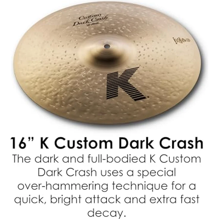 Zildjian K Custom Series Dark Cymbal Box Set, 14 Zoll Hi-Hats, 16 Zoll/18 Zoll Crash, 20 Zoll Ride mit warmem, satten Sound – Bild 4
