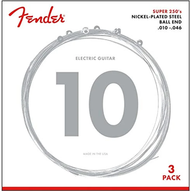 Fender Super 250R NPS Ball End Strings, E-Gitarrensaiten (.010-.046), 3er Pack mit Vapor Corrosion Pack – Bild 1