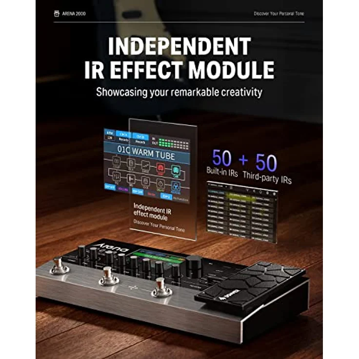 Donner Arena2000 Multieffektpedal, 278 Effekte, 100 IRs, Looper, Drum Machine, Amp Modeling, XLR und MIDI IN Unterstützung – Bild 5