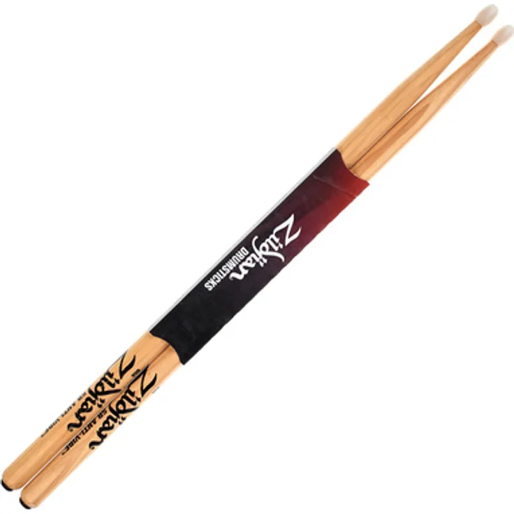 Zildjian 5B Anti-Vibe Sticks, Nylon Tip, Hickory, Natural, 406mm Länge, 15,2mm Durchmesser